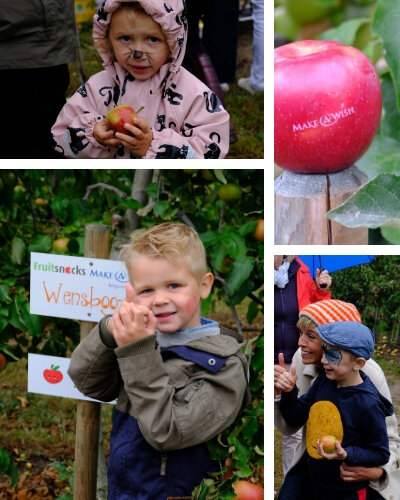 Verger à vœux au Fruitsnacks pour les enfants de Make-A-Wish® Belgium-Vlaanderen.